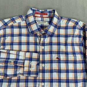 Tommy Bahama Siesta Key Plaid Stretch Button Down Shirt Mens M